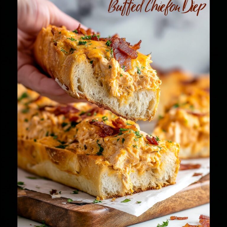 Buffalo Chicken Dip in a French Bread Bowl Recipe