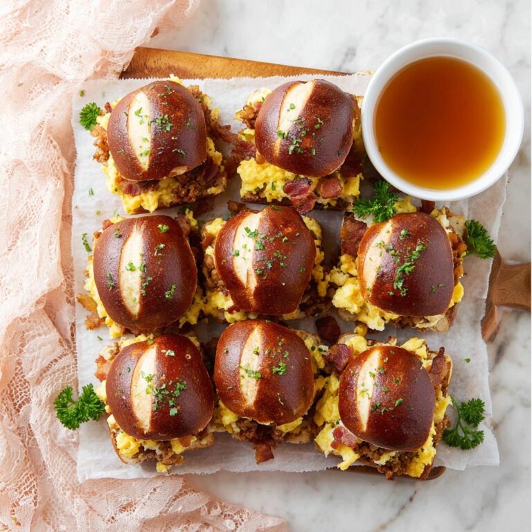 Breakfast Sliders with Sausage, Egg, Bacon, and Maple Butter Recipe