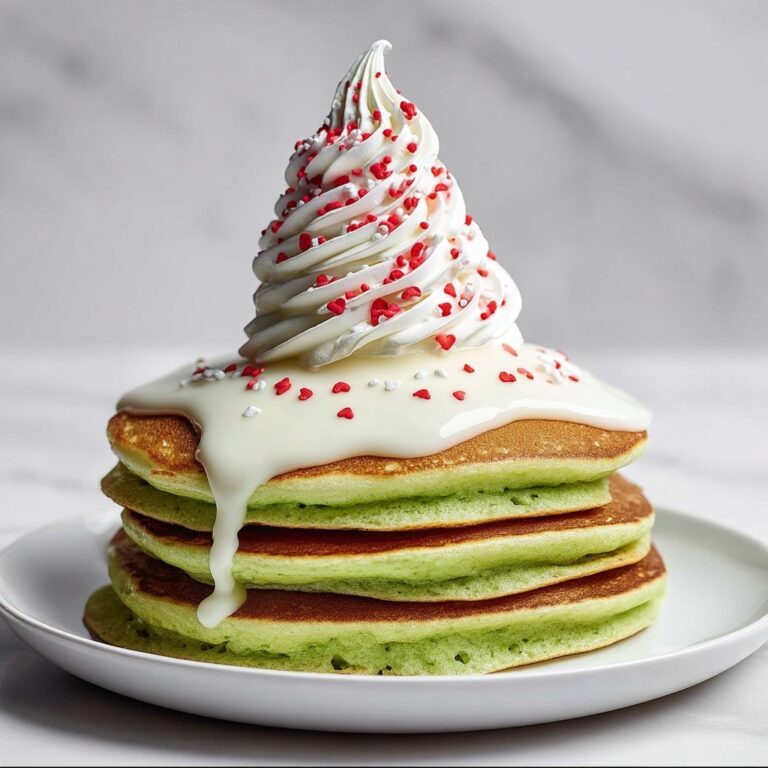 Grinch Green Pancakes with Cream Cheese Icing Recipe