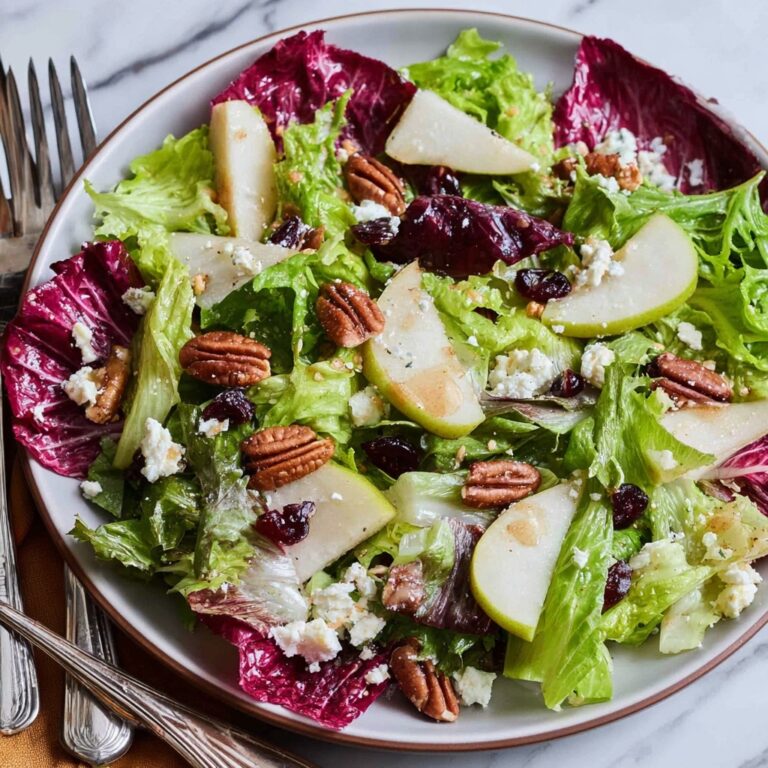 Winter Pear and Pecan Salad with Blue Cheese and Cranberries Recipe