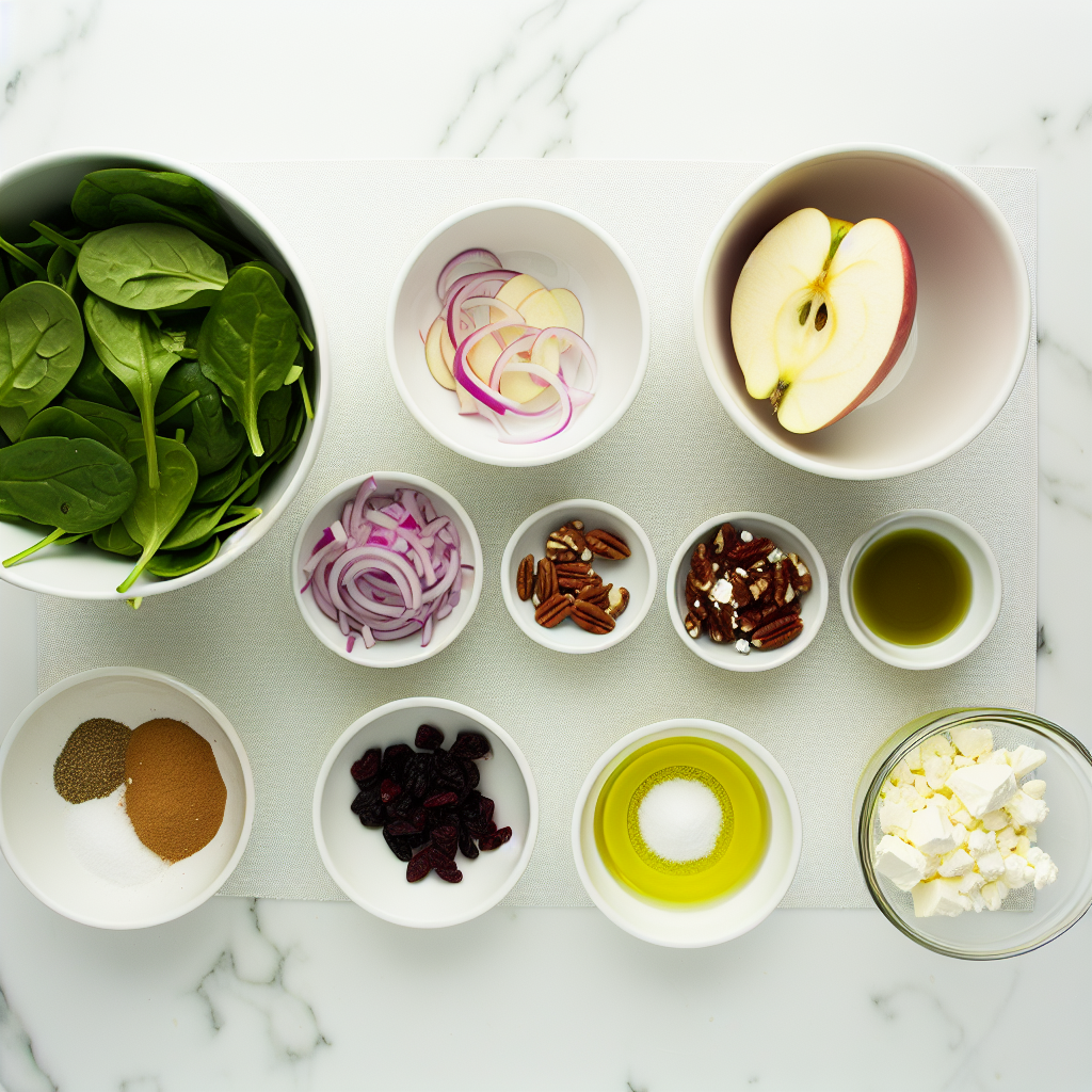 Fresh Spinach Salad with Apple, Cranberries, and Feta Recipe - Recipe Image
