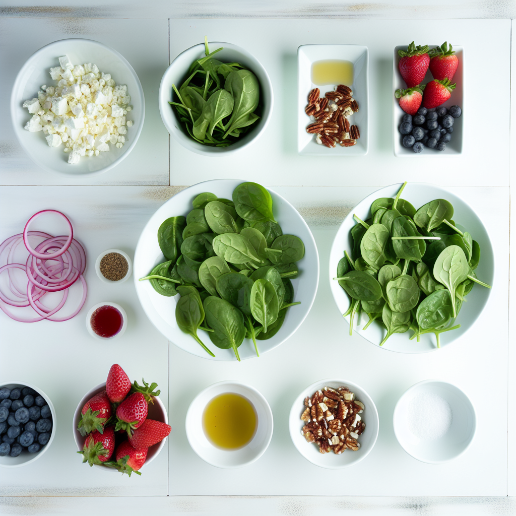 Berry Spinach Salad with Fresh Berries, Feta, and Toasted Pecans Recipe - Recipe Image