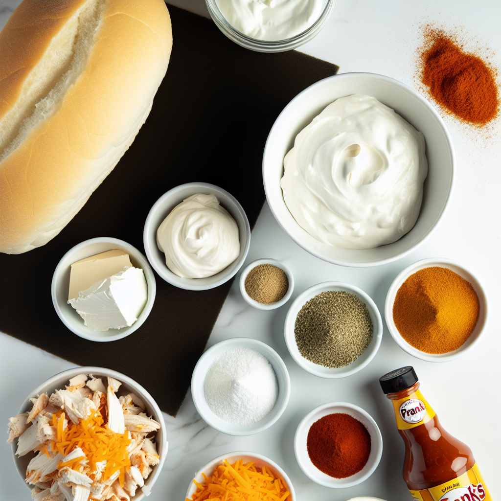 Buffalo Chicken Dip in a French Bread Bowl Recipe - Recipe Image