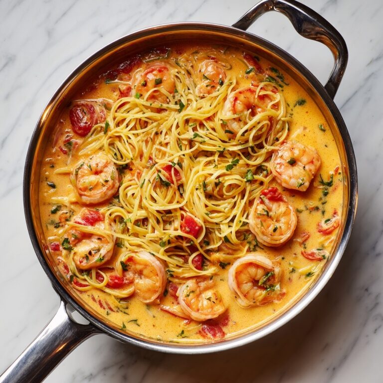 Garlic Shrimp Pasta with Creamy Tomato Sauce Recipe