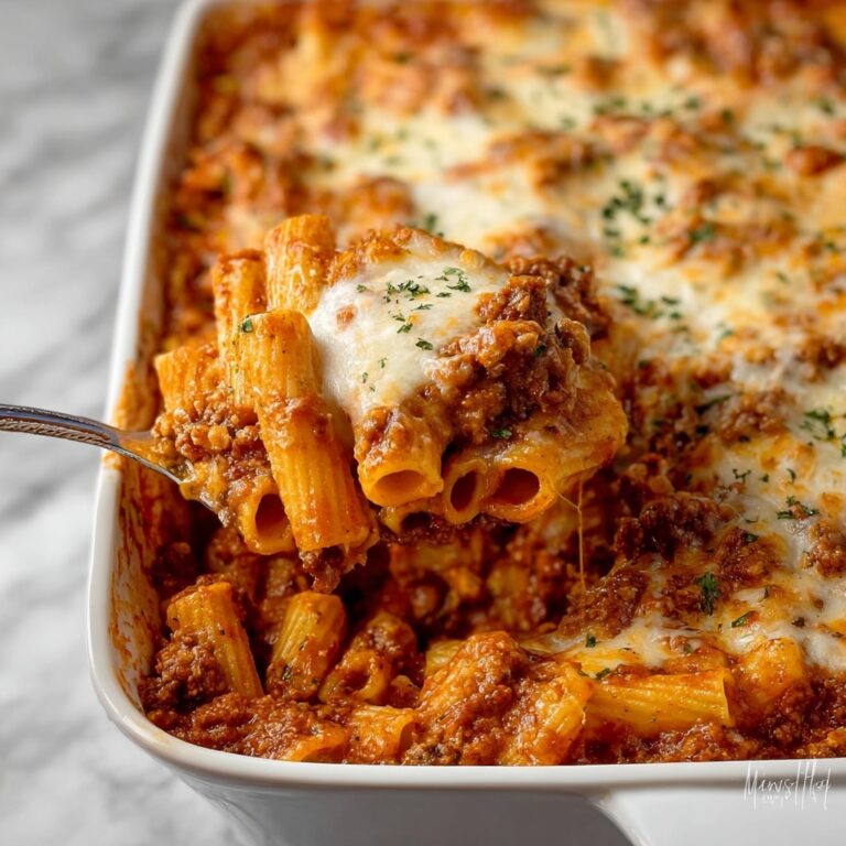 Baked Ziti with Italian Sausage, Ground Beef, and Melty Mozzarella Recipe