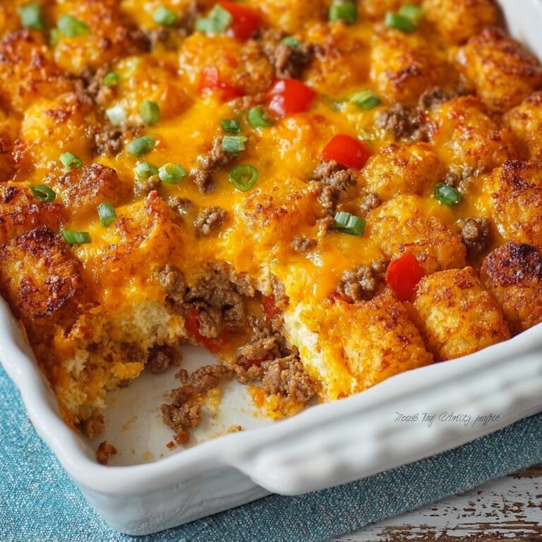 Easy Beef Sausage Tater Tot Breakfast Casserole Recipe