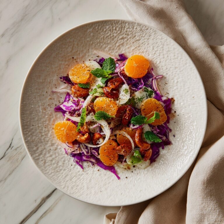 Winter Cabbage Salad with Mandarins and Spiced Cashews Recipe