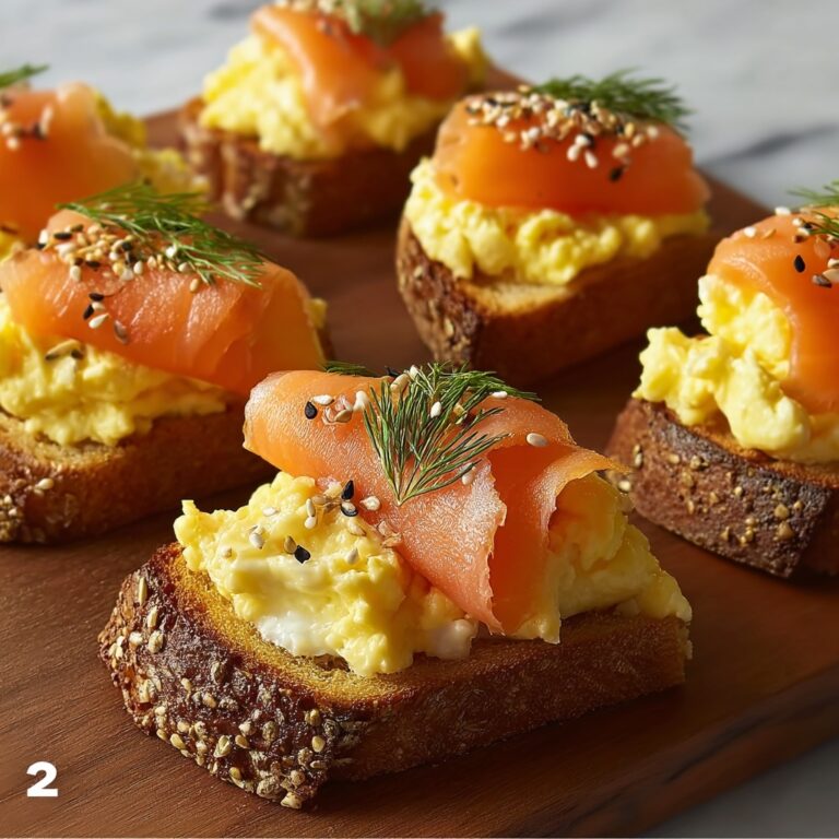 Smoked Salmon Crostini Egg Mousse Recipe