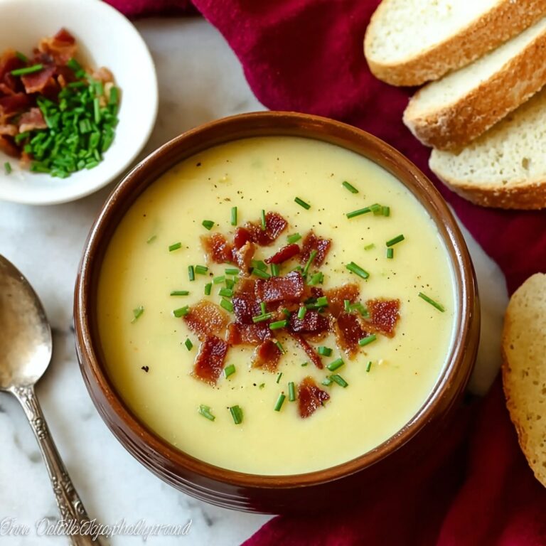Rich Creamy Cauliflower Cheddar Soup with Bacon Recipe
