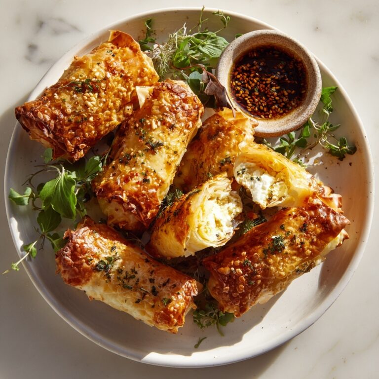 Oven Fried Feta Rolls with Chili Honey Recipe