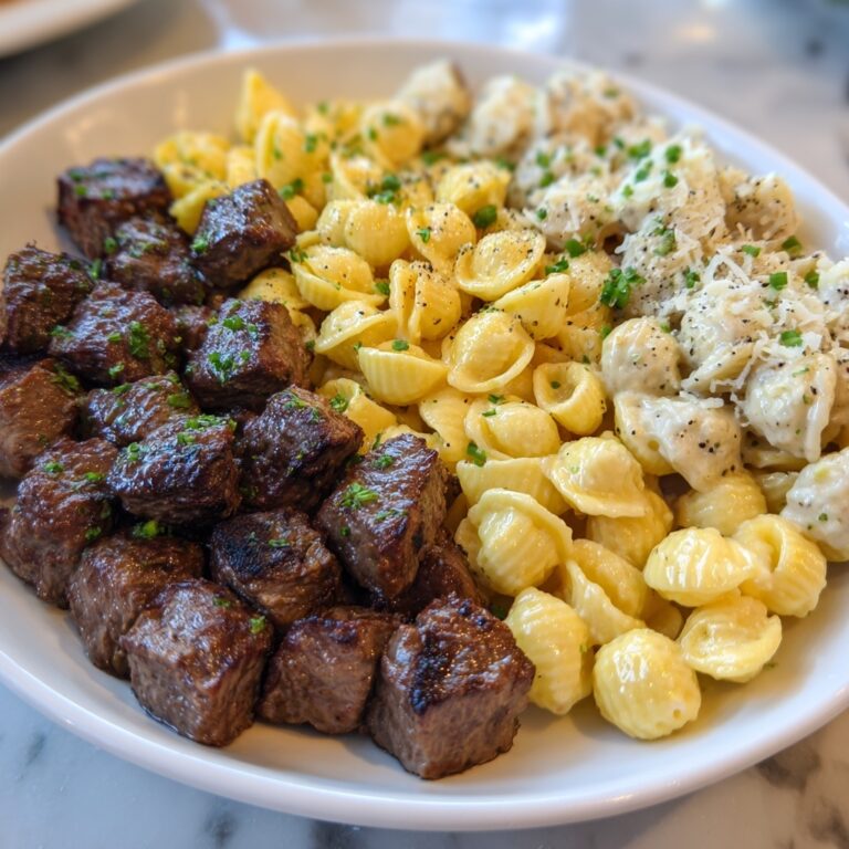Cajun Steak Bites and Cheesy Garlic Shells Skillet Recipe