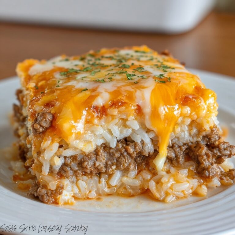 French Onion Ground Beef Rice Casserole Recipe