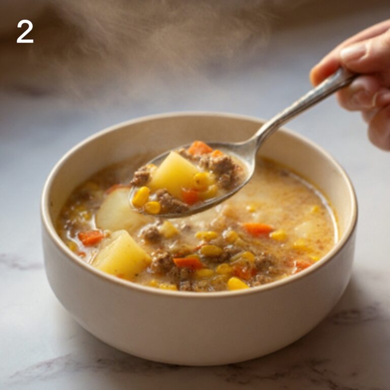 Creamy Potato Hamburger Soup Recipe
