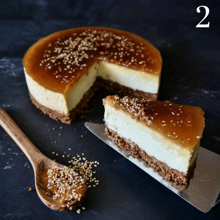 Tahini Cheesecake mit Sesam-Karamell-Topping Recipe