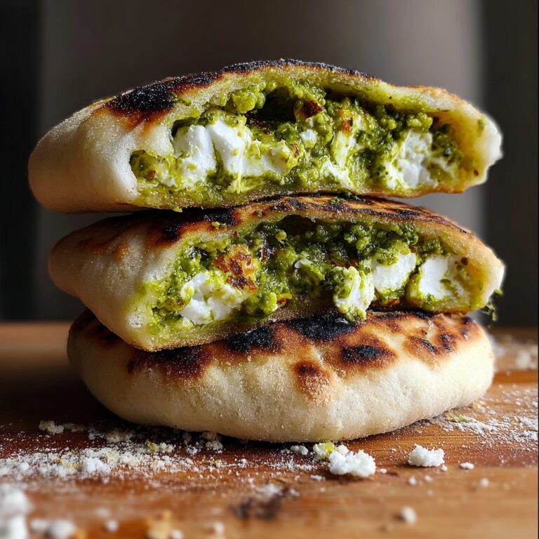 Cheesy Spinach Stuffed Flatbreads Recipe