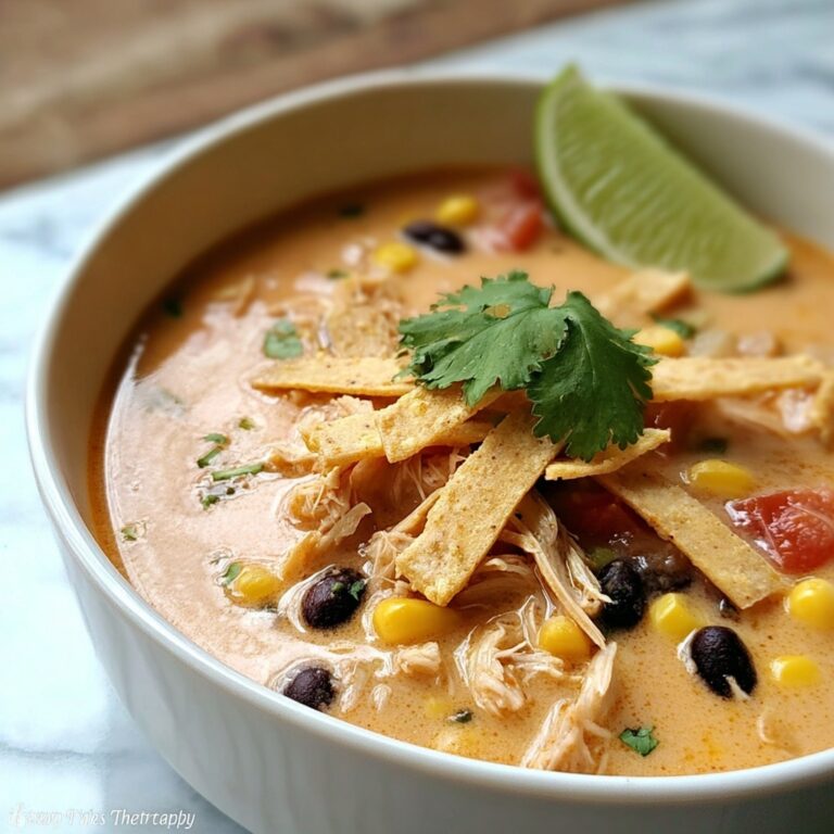 Creamy Chicken Tortilla Soup with Black Beans Recipe