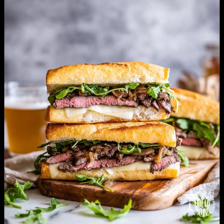 Ultimate Steak Sandwich with Caramelized Onions and Arugula Recipe