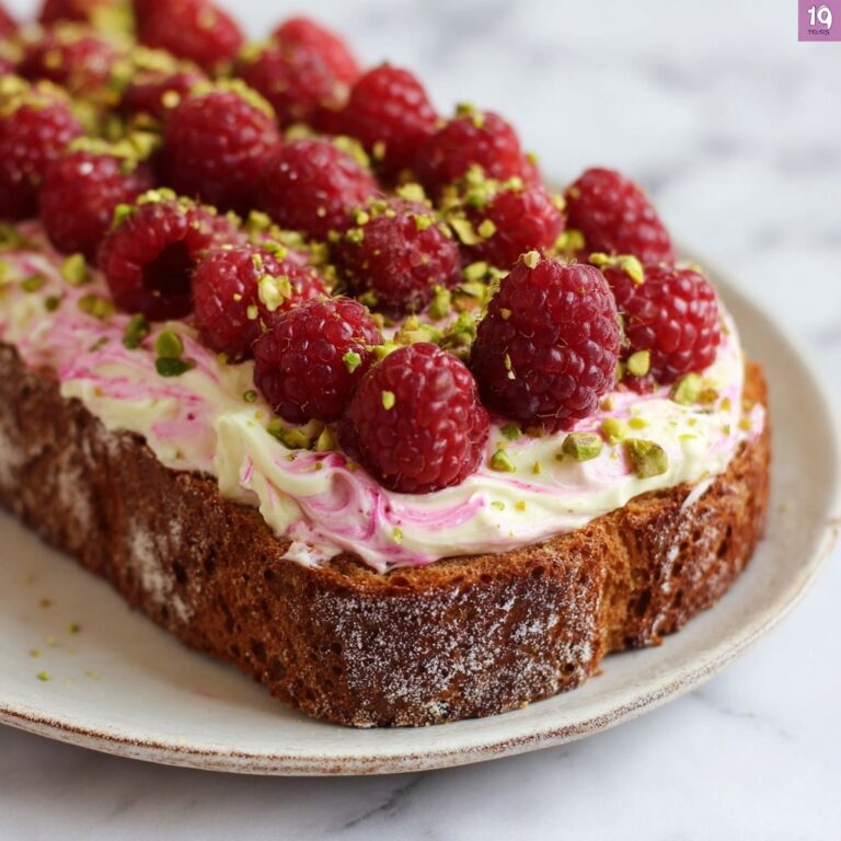 Raspberry Yogurt Toast with Pistachios Recipe