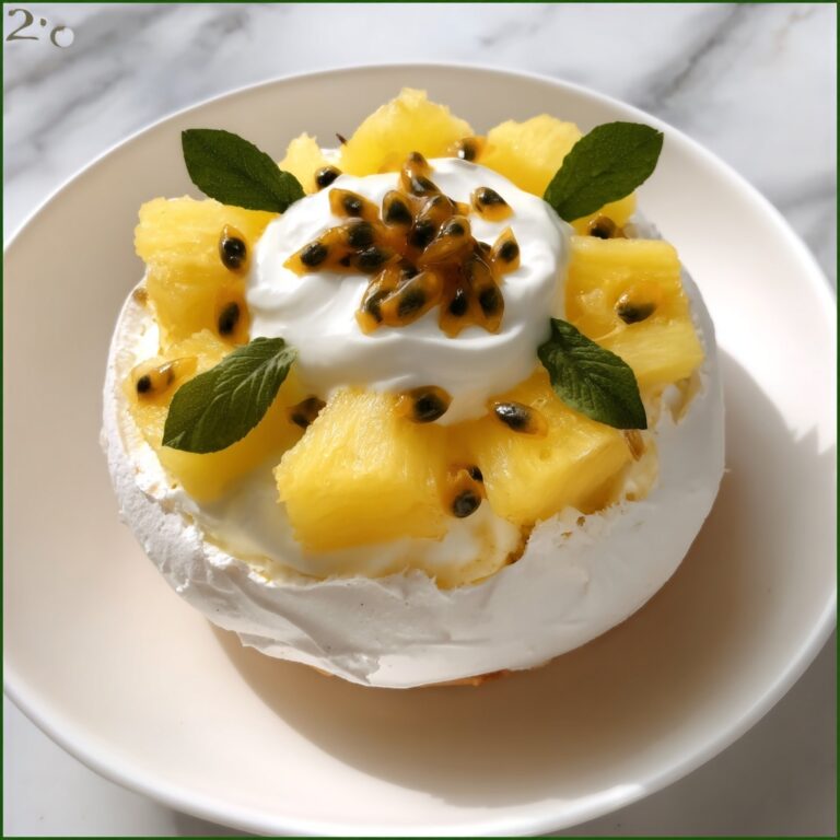 Vanilla Pavlova with Pineapple & Passion Fruit Recipe