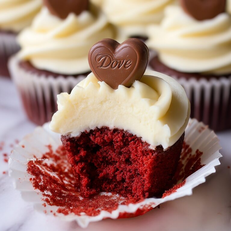 Red Velvet Cupcakes with Cream Cheese Frosting and Heart Chocolate Decorations Recipe