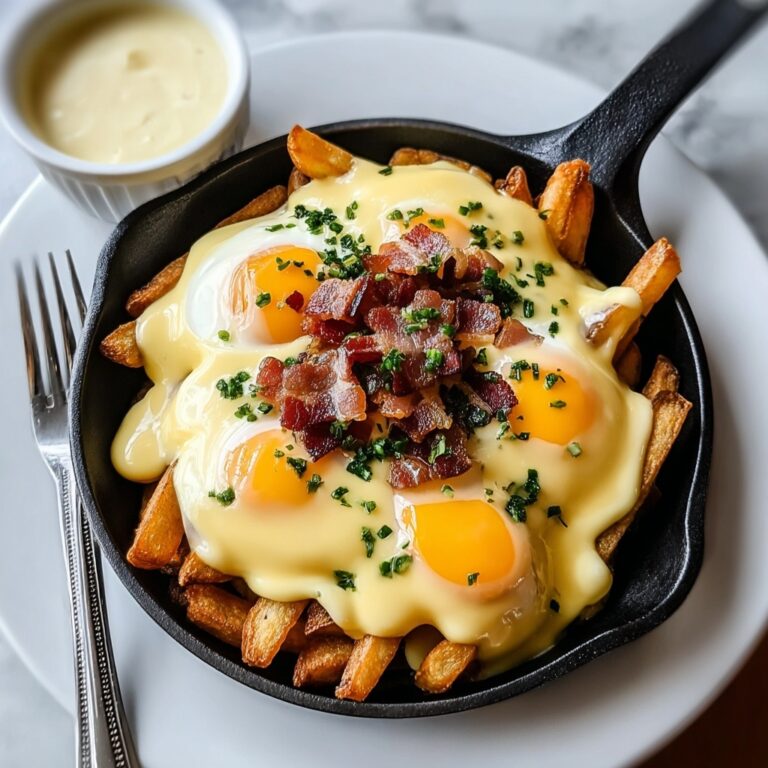 Breakfast Poutine with Hollandaise Sauce and Crispy Bacon Recipe