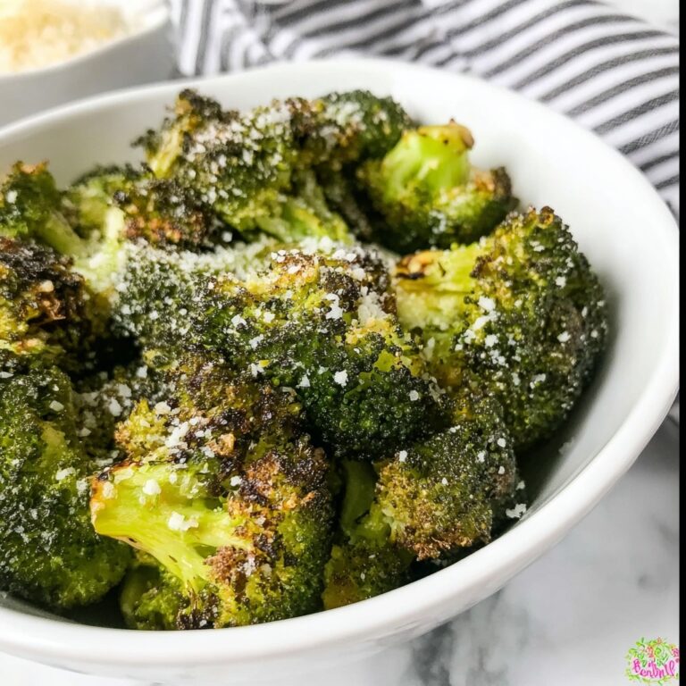 Air Fryer Broccoli with Parmesan and Garlic Recipe