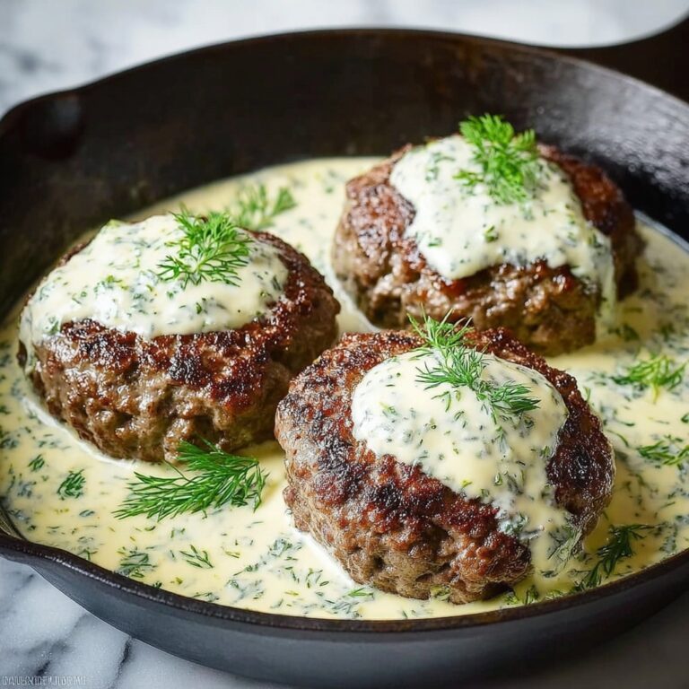 Hamburger Steaks in Creamy Dill Sauce Recipe