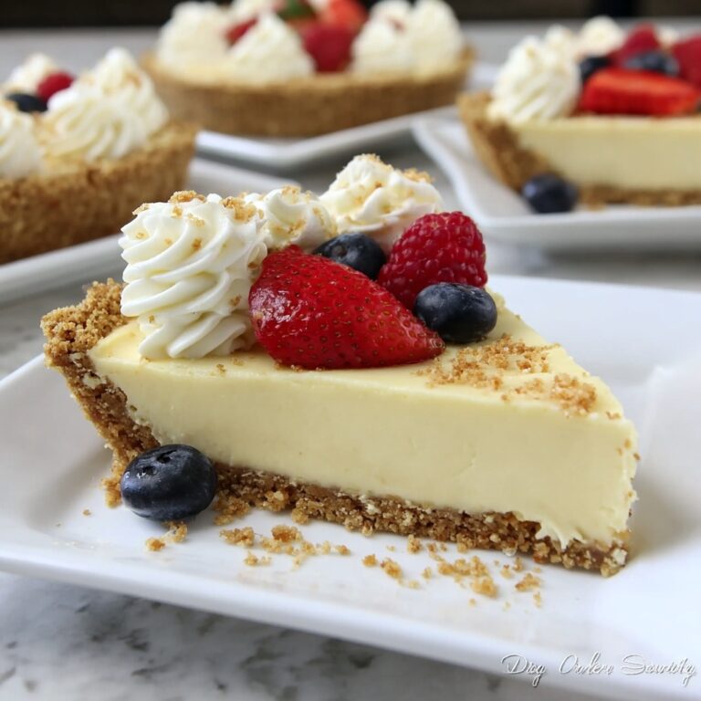 No Bake Creamy Graham Cracker Pie with Fresh Toppings Recipe