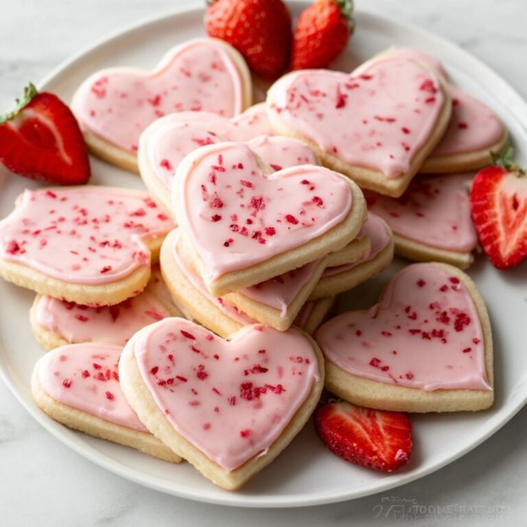 Heart-Shaped Strawberry Shortbread Cookies Recipe
