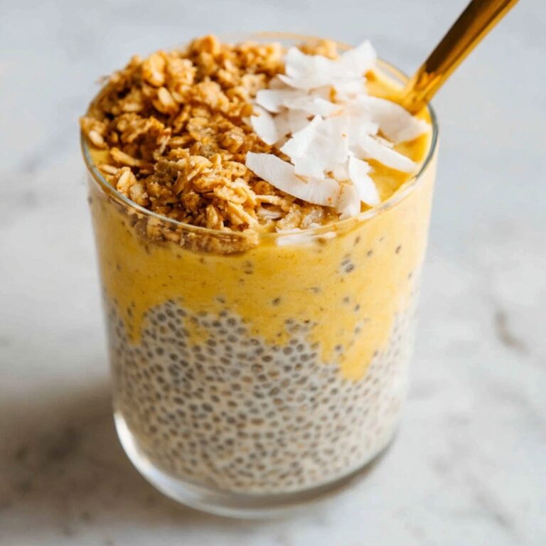 Mango Lassi Chia Pudding with Sticky Walnut Crumble Recipe