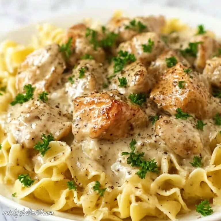 One-Pan Creamy Garlic Butter Chicken with Egg Noodles Recipe