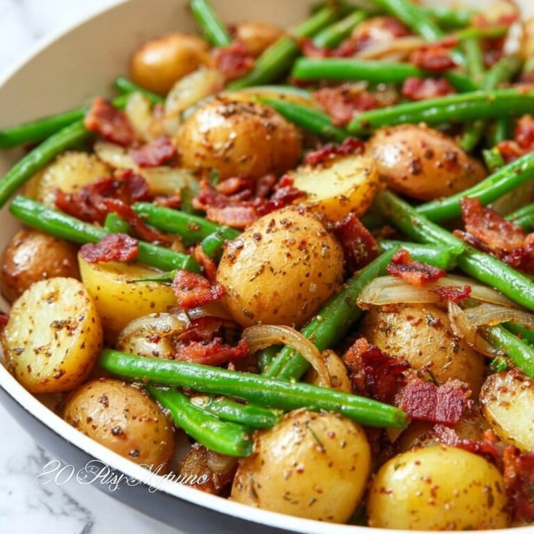 Potato and Green Bean Skillet with Bacon and Everything Bagel Seasoning Recipe