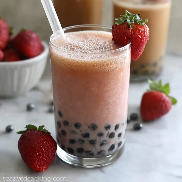 Boba Tea Smoothie with Tapioca Pearls, Avocado, and Black Tea Recipe
