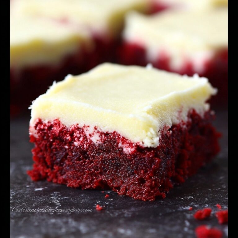 Red Velvet Brownies with White Chocolate Buttercream Frosting Recipe
