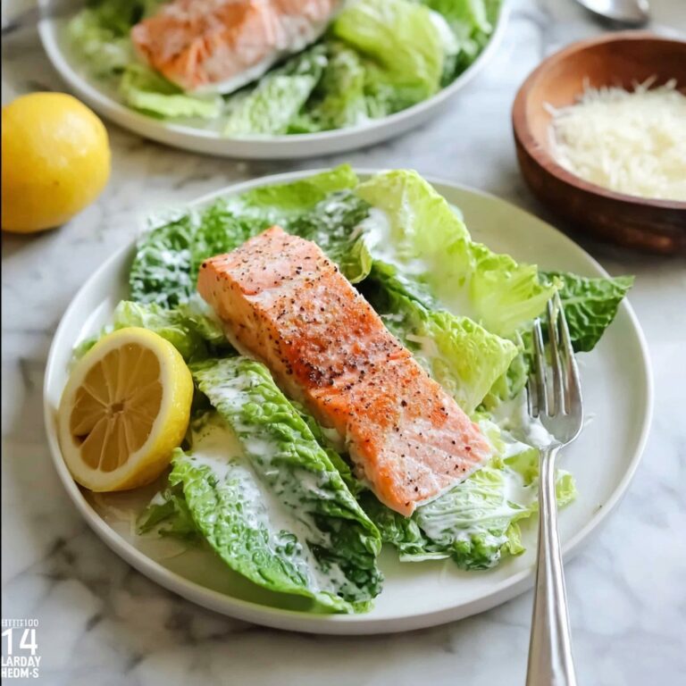 Salmon Caesar Salad with Lemon and Parmesan Recipe