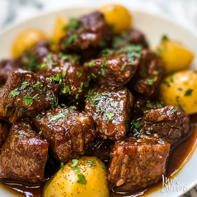 Slow Cooker Garlic Butter Beef Bites & Potatoes Recipe