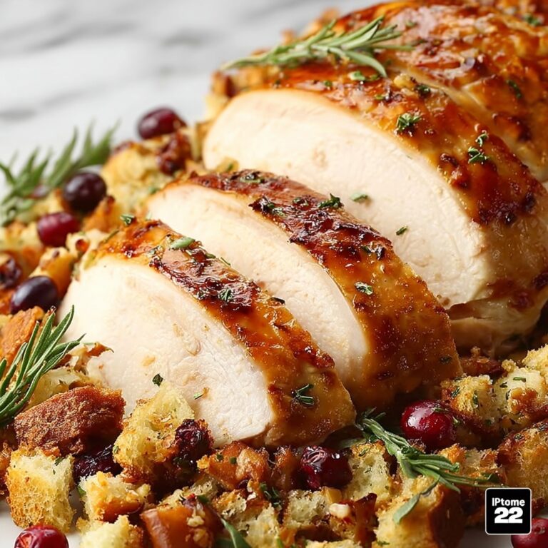 Sheet Pan Herb Roasted Turkey and Cranberry Pecan Stuffing Recipe