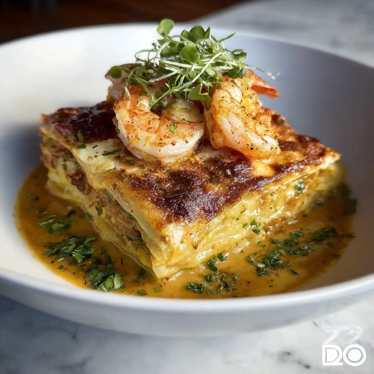 Seafood Lasagna with Shrimp, Crab, and Alfredo Sauce Recipe