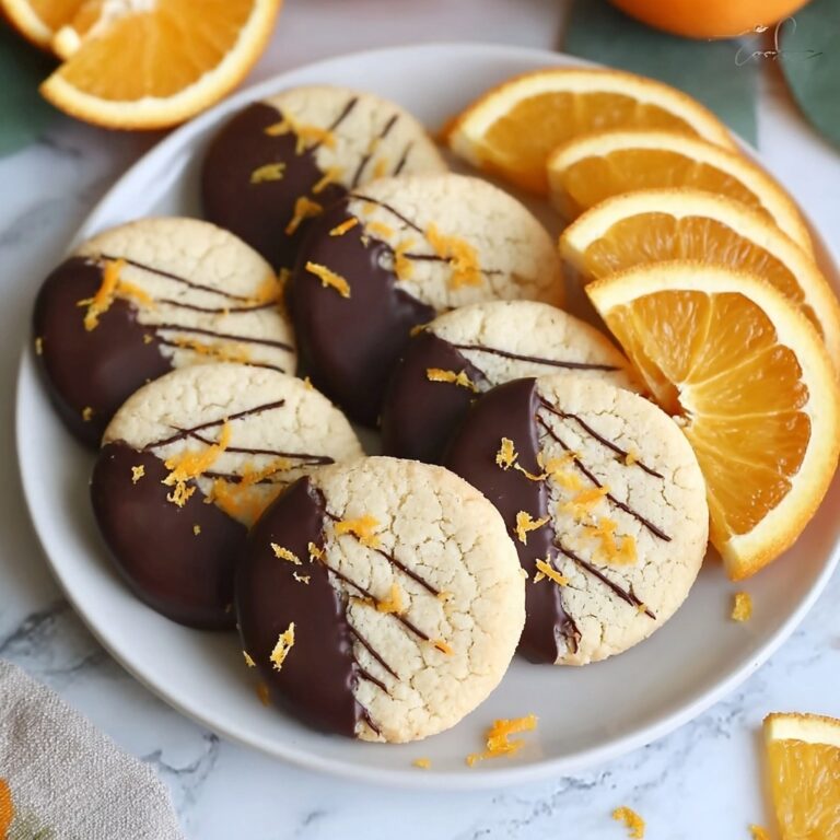 Chocolate Dipped Orange Shortbread Cookies Recipe