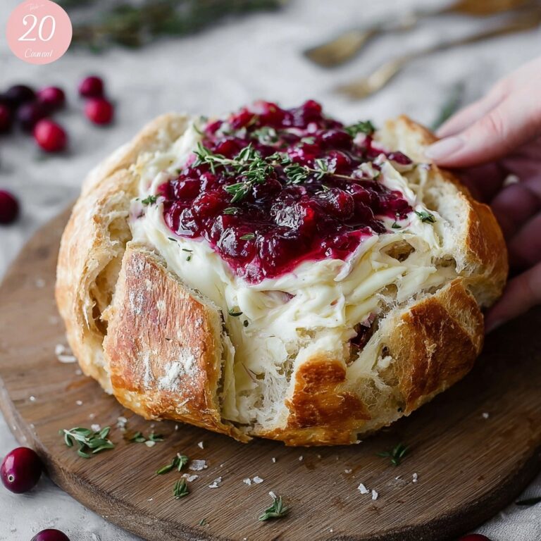 Baked Cranberry Brie Bread Bowl Recipe