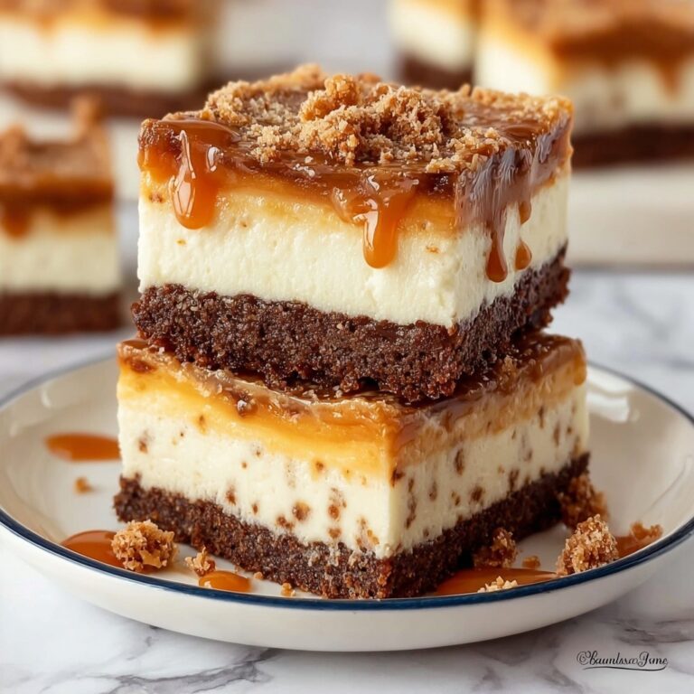 Apple Cinnamon Cheesecake Bars with Caramel Drizzle Recipe