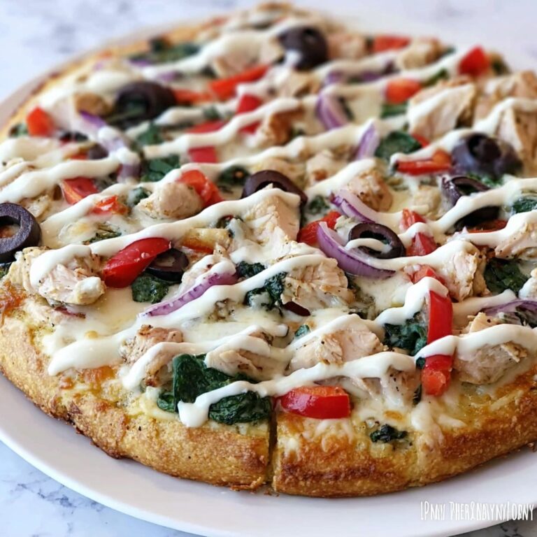 Greek Chicken Pizza with Tzatziki Drizzle Recipe